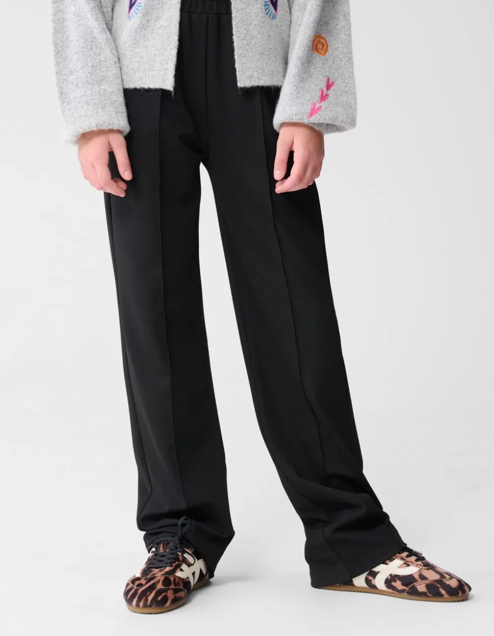 Basis Wide Leg Broek Zwart