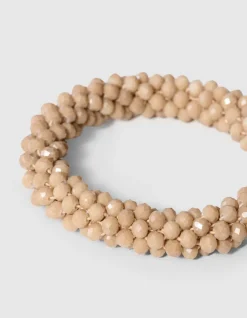 Beaded Armband Beige