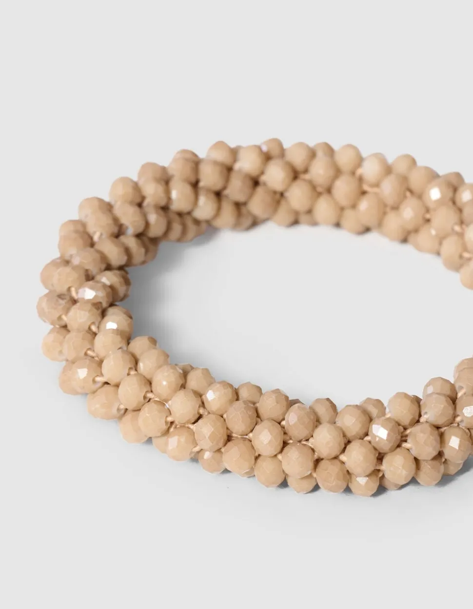 Beaded Armband Beige