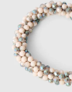 Beaded Armband Lichtgrijs/Beige