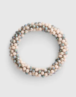 Beaded Armband Lichtgrijs/Beige