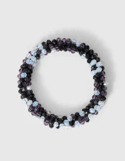 Beaded Armband Zwart/Blauw