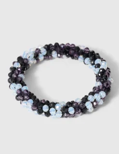 Beaded Armband Zwart/Blauw