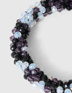 Beaded Armband Zwart/Blauw