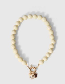 Beaded Charm Ketting Lichtgeel