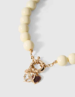 Beaded Charm Ketting Lichtgeel