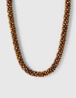 Beaded Elastic Ketting Bruin