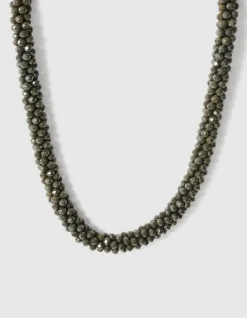 Beaded Elastic Ketting Grijs