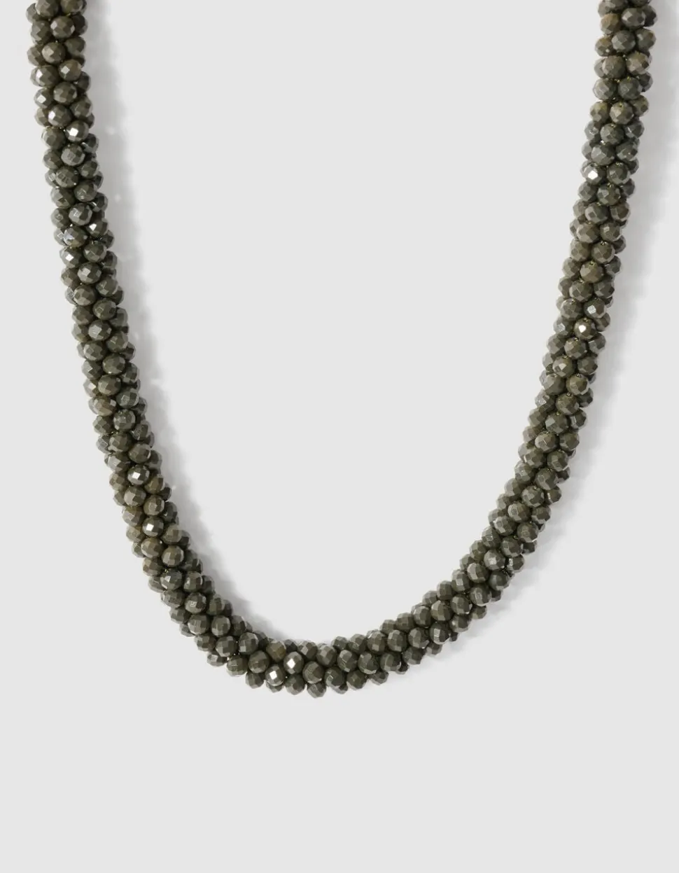 Beaded Elastic Ketting Grijs