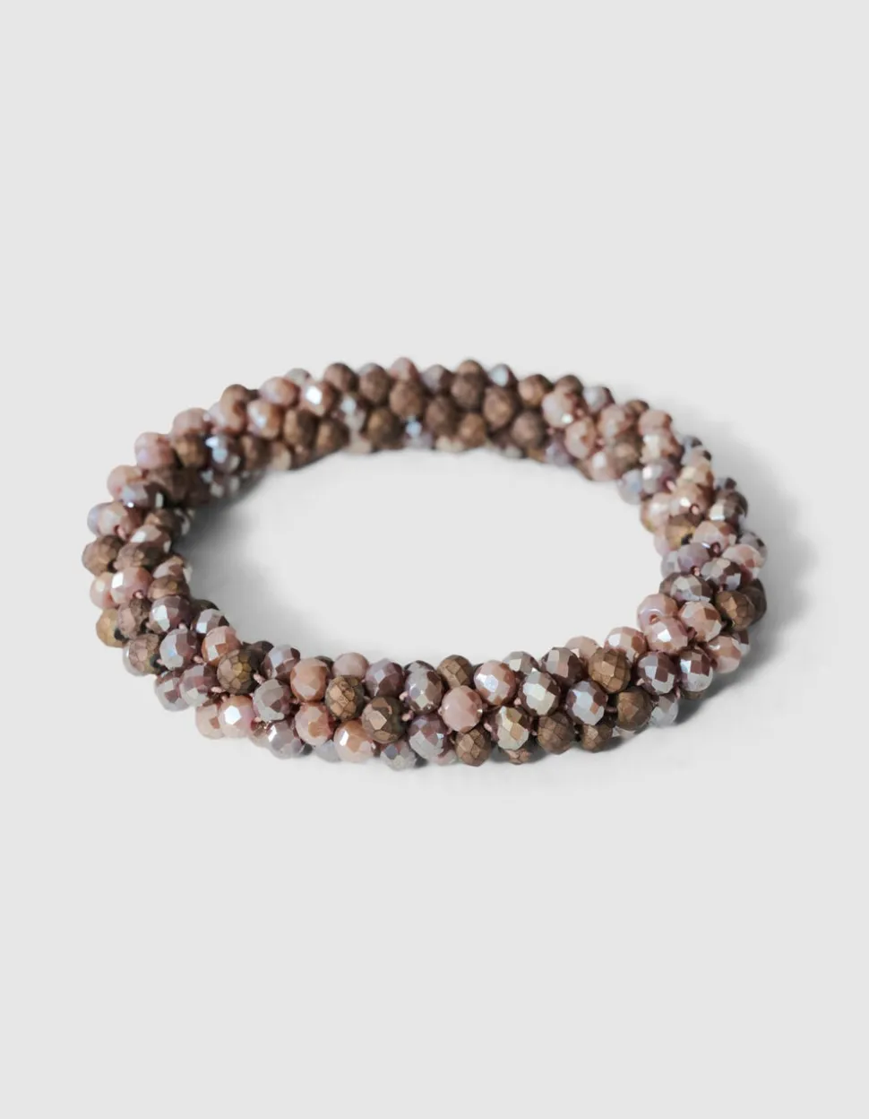 Beaded Elastieken Armband Taupe