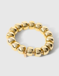 Beaded Wheel Hart Armband Goud