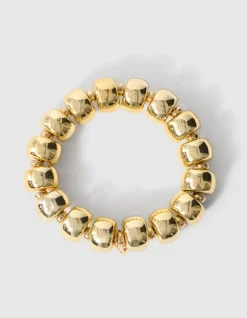 Beaded Wheel Hart Armband Goud
