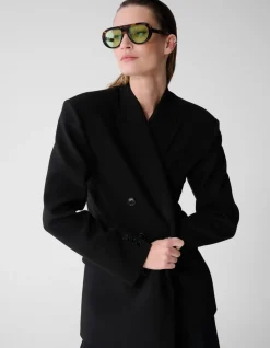 Big Shoulder Blazer Zwart By Lonneke