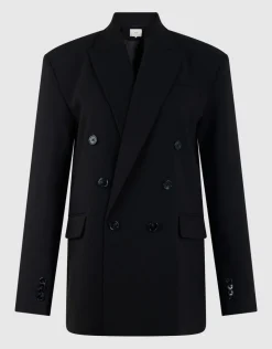 Big Shoulder Blazer Zwart By Lonneke