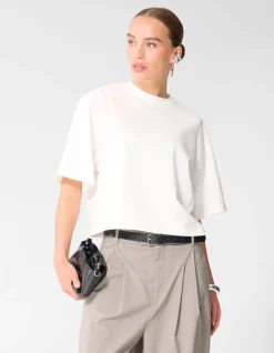 Big Shoulder T-shirt Wit