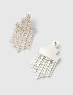 Big Strass Oorbellen Zilver