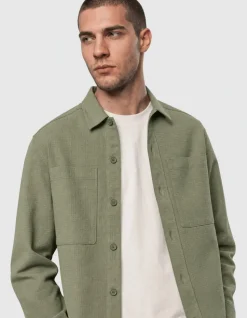 Block Jacquard Overshirt Groen