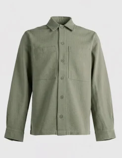 Block Jacquard Overshirt Groen