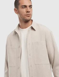 Block Jacquard Overshirt Zand