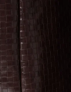 Braided Shopper Tas Donkerbruin