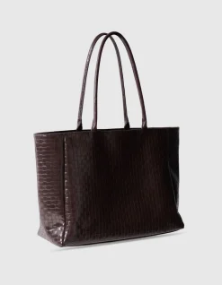 Braided Shopper Tas Donkerbruin