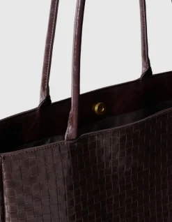 Braided Shopper Tas Donkerbruin