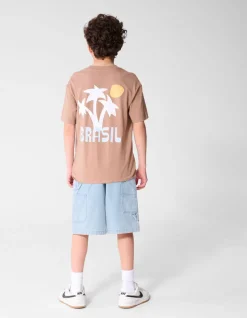 Brasil Artwork T-shirt Lichtbruin