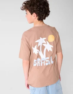 Brasil Artwork T-shirt Lichtbruin