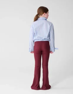 Burgundy Pinstripe Strass Blouse Lichtblauw