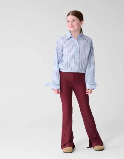 Burgundy Pinstripe Strass Blouse Lichtblauw