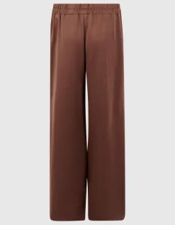 Button Wide Leg Fit Broek Bruin