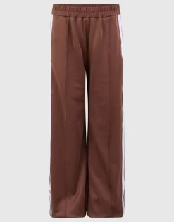 Button Wide Leg Fit Broek Bruin