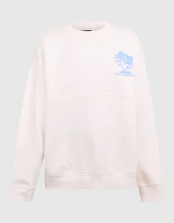 Café Artwork Sweater Gebroken Wit