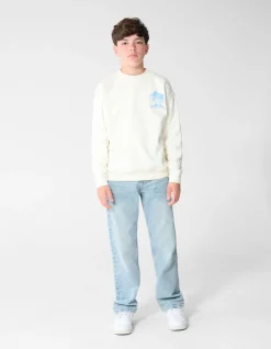 Café Artwork Sweater Gebroken Wit