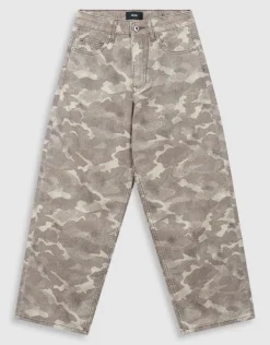 Camo Baggy Fit Jeans Lichtbruin