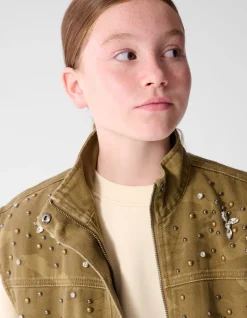 Camo Embellished Gilet Groen