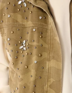 Camo Embellished Gilet Groen