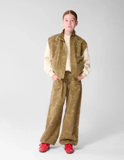 Camo Embellished Gilet Groen