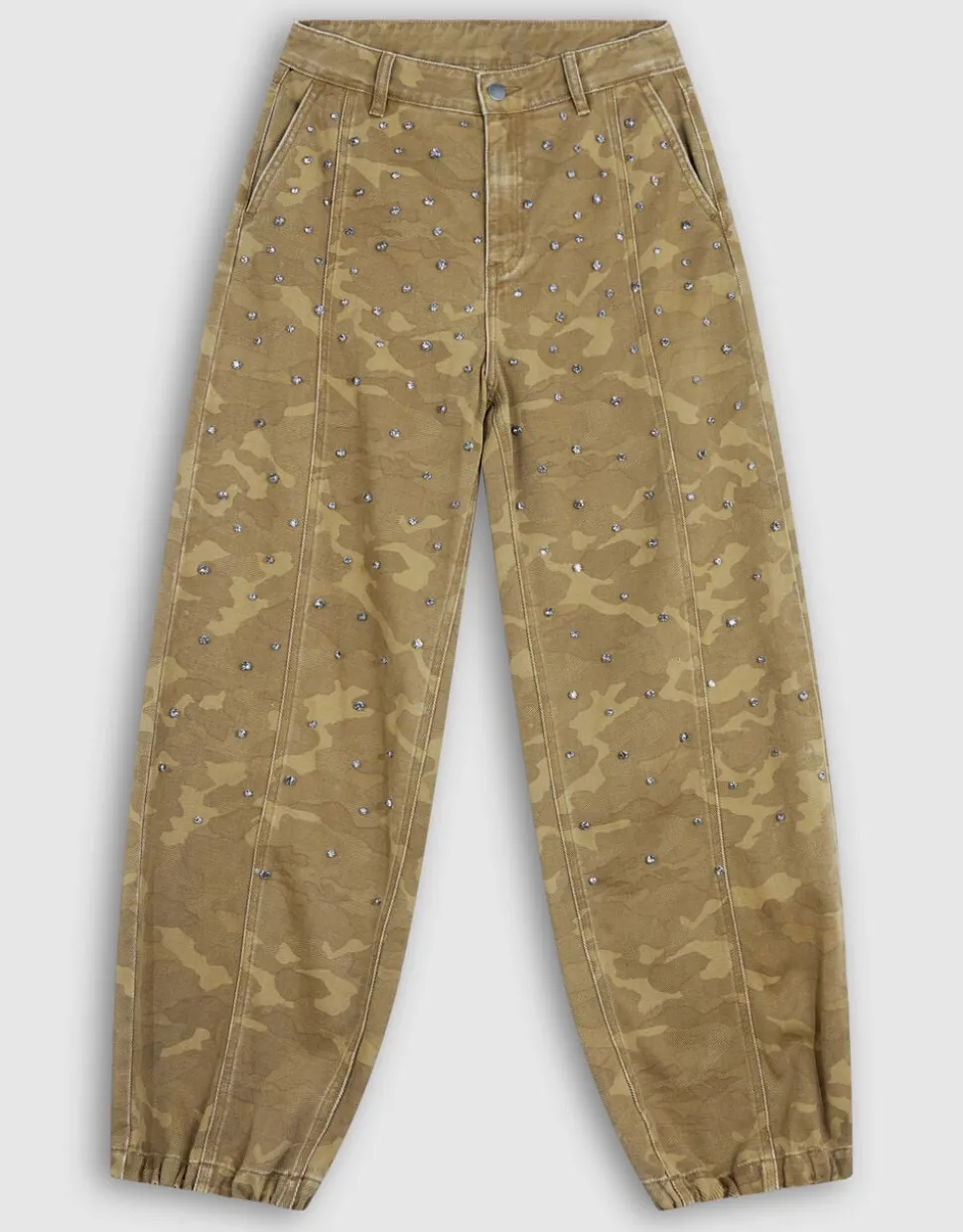Camo Strass Jeans Khaki