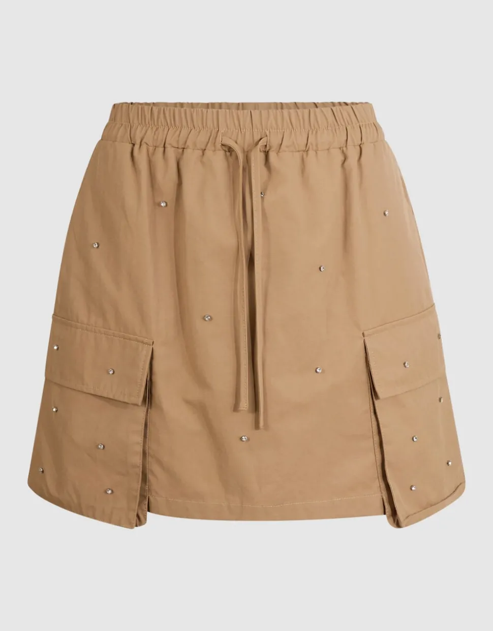 Cargo Strass Mini Rok Beige