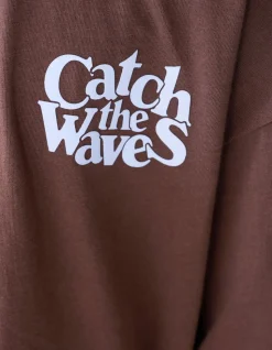 Catch Artwork T-shirt Donkerbruin