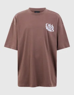 Catch Artwork T-shirt Donkerbruin