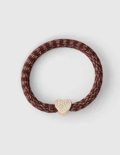 Charm Lurex Haarelastiek Bruin