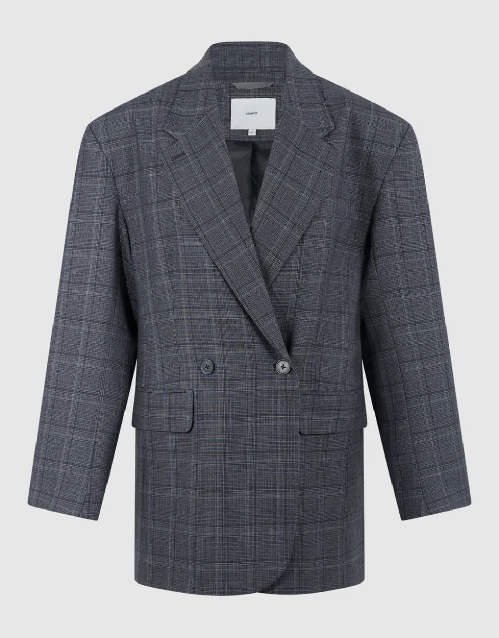 Check Blazer Jurk Donkergrijs
