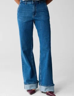 Classic Wide Leg Fit Jeans Donkerblauw