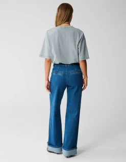 Classic Wide Leg Fit Jeans Donkerblauw