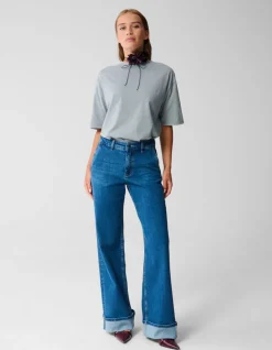 Classic Wide Leg Fit Jeans Donkerblauw