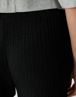 Crinkle Wide Leg Fit Broek Zwart