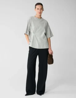 Crinkle Wide Leg Fit Broek Zwart