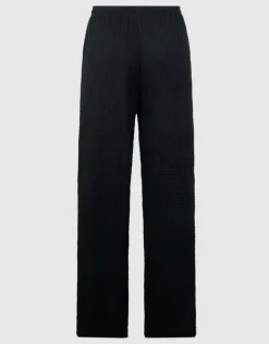Crinkle Wide Leg Fit Broek Zwart